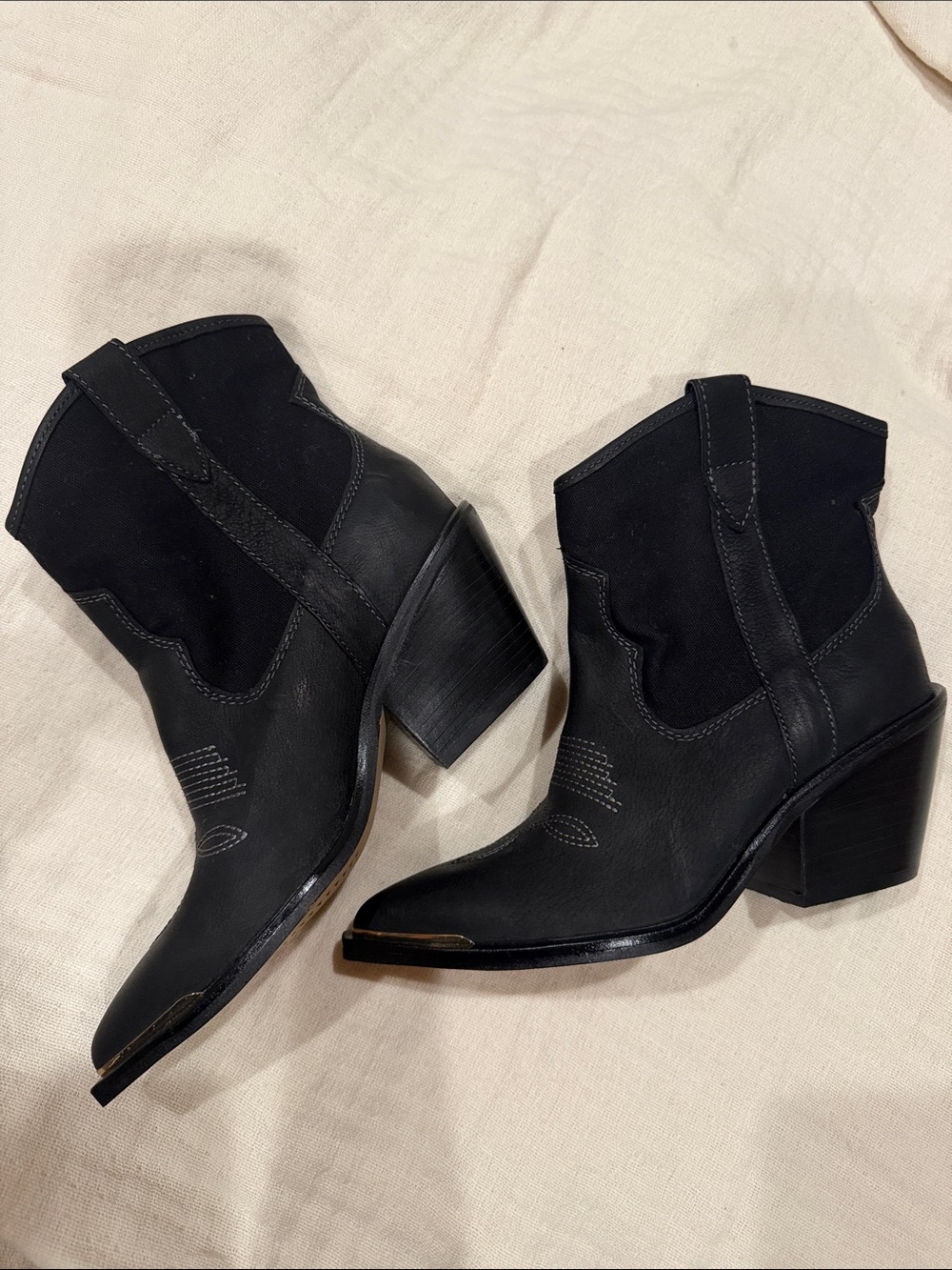 Dolce Vita Black Western Ankle Boots